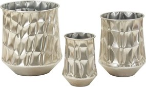 Porta Vasi Silver Set 3 Pz Cm Ø 35X38,5-27,5X33-18,5X26,5