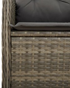 Set bistrò da giardino 11 pz con cuscini in polyrattan grigio