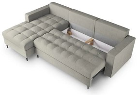 Divano letto angolare grigio chiaro, angolo sinistro Santo - Milo Casa