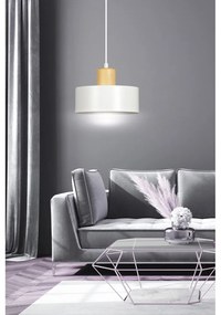 Lampadario a Sospensione in Acciaio e Legno TORIN 1 Nero/Bianco E27 Colore del corpo Bianco
