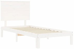 Giroletto con Testiera Bianco Small Single Legno Massello