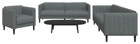 Set Di Divani 3 Pz Grigio Scuro İn Tessuto /