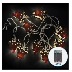 Aigostar - Catena luminosa natalizia a LED 20 LED/3x AA 3 m bianco caldo con renna