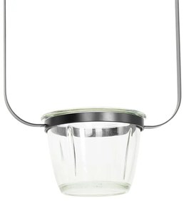 Lampada a sospensione moderna nera con vetro rettangolare - Roslini