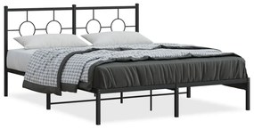 Giroletto Con Testiera İn Metallo Nero 150x200 Cm /