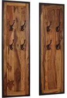 Appendiabiti 2 pz in Legno Massello di Sheeshamcod mxl 73109