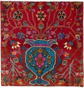 Shiraz Tappeto 70 x 70 Rosso (Iran) Annodato A Mano