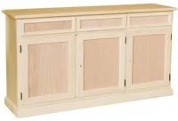 madia credenza in legno grezza 3 ante l.156 p.42 h.86