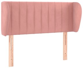Testiera ad orecchio nera 93x23x78/88 cm in velluto