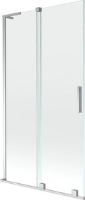 Mexen Velar L paratia vasca da bagno scorrevole a 2 ante 100 x 150 cm, trasparente, cromato - 896-100-003-01-01