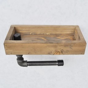 Porta carta igienica con ripiano BORU 28x16 cm abete