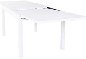 JERRI - set tavolo in alluminio cm 135/270 x 90 x 75 h con 6 poltrone Jessie