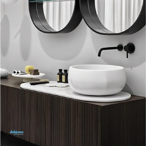 Azzurra Ceramica "Tino" Bacinella D'Appoggio In Ceramica Bianco Lucido Da Diam. 43 Cm