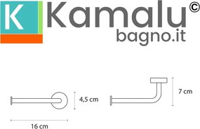Kamalu - Portarotolo a muro in acciaio inox finitura bianca opaca | Monde-B