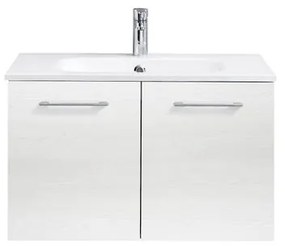 Mobile da bagno sotto lavabo PELIPAL Madeo bianco L 80 x H 48 x P 45 cm 2 ante, lavabo non incluso