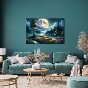 Quadro su tela – Valle magica alla luce della luna