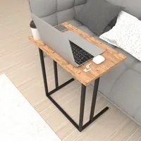 Tavolino Laterale 'Hgsby' Tavolino Basso con Piano di Appoggio per Notebook Consolle da Divano - Effetto Rovere