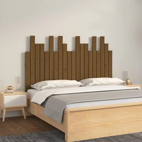 Testiera da parete miele 127,5x3x80cm in legno massello di pino