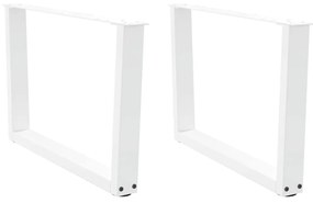 Gambe Per Tavolo Pranzo A V 2 Pz Bianco 70x(42-43,3)cm Acciaio /