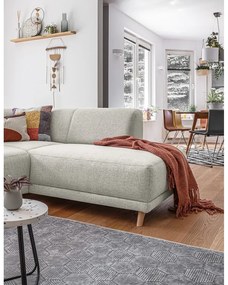 Divano angolare beige allungabile e con contenitore (penisola a destra/a L) Classy Sophie – Miuform