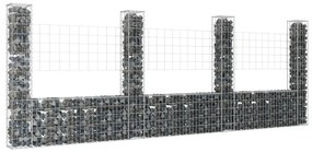 Cesto Gabbione A U Con 4 Pali İn Ferro 380x20x150 Cm /