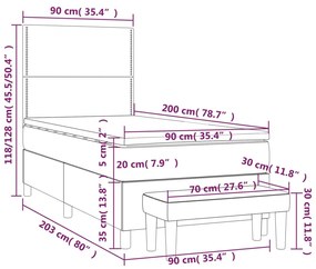 Giroletto a Molle con Materasso Rosa 90x200 cm in Velluto