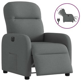 Poltrona Elettrica Reclinabile Grigio Scuro İn Tessuto /