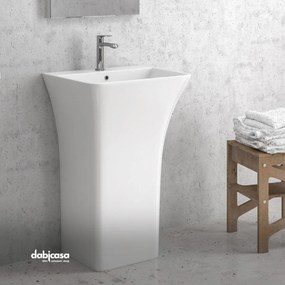 Lavabo in Ceramica linea "Alba" Freestanding Colore Bianco Lucido