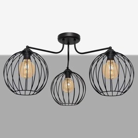 Lampadario a plafone MERCURE 3xE27/15W/230V nero
