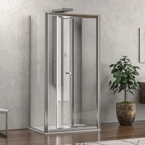 Box doccia 3 lati apertura a libro 70x90x70 vetro trasparente| KM4000S - KAMALU