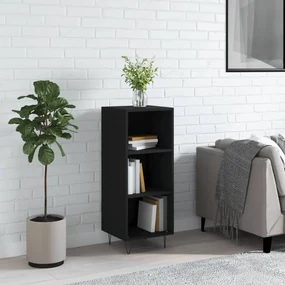 Credenza nera 34,5x32,5x90 cm in legno multistrato