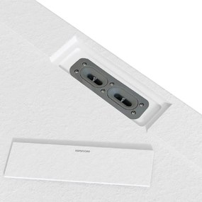 Piatto doccia SANYCCES in resina Siena bianco L 80 x L 100 cm opaco effetto pietra