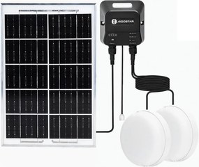 Aigostar - Lampada solare a LED 2xLED/35W/12V 6000 mAh 6500K Ø 16,8 cm