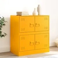 Credenza Giallo Senape 67x39x73 cm in Acciaio 841652