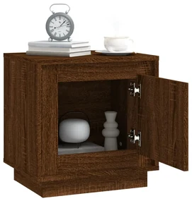 Comodini 2 pz rovere marrone 44x35x45 cm in legno multistrato