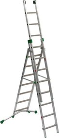 Scala a sfilo FACAL Super Prima in alluminio 3 rampe da 8 gradini portata massima 150 kg EN 131 per lavori fino a 6.3 m
