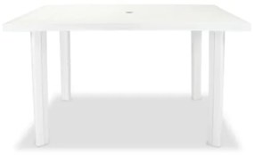 Tavolo da Giardino Bianco 126x76x72 cm in Plastica