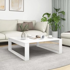 Tavolino Da Salotto Bianco 100x100x35 Cm İn Legno Multistrato /