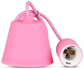 Lampadario su filo 1xE27/60W/230V rosa