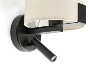 FARO 20053 - Applique a LED NILA 1xE27/15W/230V + LED/3W color crema/nero