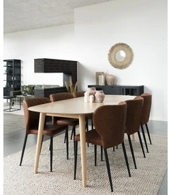 Sedie da pranzo marrone cognac in un set di 4 pezzi Pisa - House Nordic