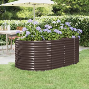 Letto Giardino Acciaio Verniciato Polvere 175x100x68 Cm Marrone /