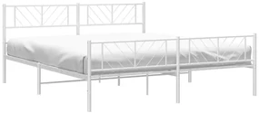 Giroletto con testiera e pediera metallo bianco 193x203 cm