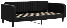 Divano letto con materasso nero 90x190 cm in velluto