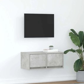 Mobile Per Tv Grigio Cemento 60x31x25,5 Cm Legno Multistrato /