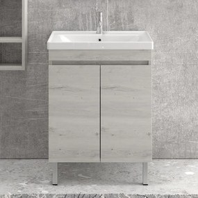 Mobile bagno a terra 65cm con lavabo integrato SV-65T - KAMALU