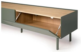 Tavolo TV in legno di rovere di colore verde-naturale 180x45 cm Arista - Teulat