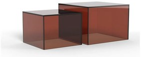 Set di tavolini da salotto marroni in vetro 2 pz 50x50 cm Dice – Actona