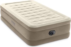materasso singolo autogonfiante intex "dura-beam pillow ultra push" colore beige con pompa inclusa, 99x191x46 cm - cod. 64426nd
