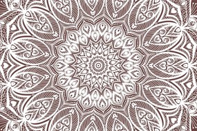 Carta da parati – Mandala dell'armonia su sfondo marrone